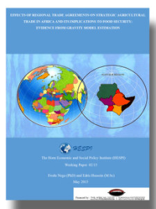 Effect of regional trade agreements on strategic agricultural trade in Africa and its implications to food security: Evidence From Gravity Model Estimation