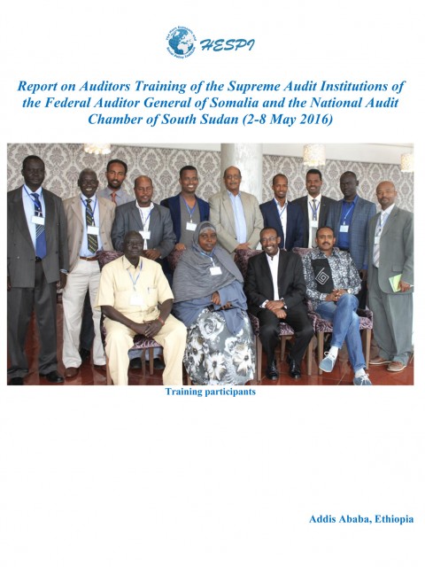 Report on Auditors Training of the Supreme Audit Institutions of the Federal Auditor General of Somalia and the National Audit  Chamber of South Sudan (2-8 May 2016)