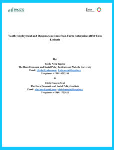 Youth Employment and Dynamics in Rural Non-Farm Enterprises (RNFE) in Ethiopia