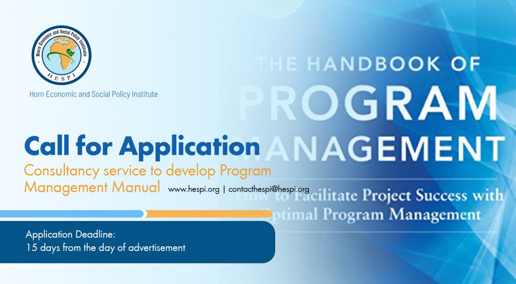 consultancy service to develop Program Management Manual